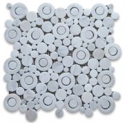 Carrara White Circle Bubble Mosaic